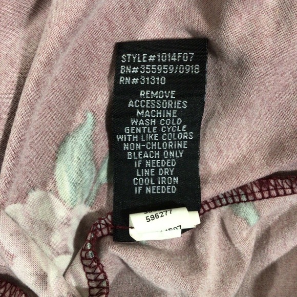 Iz Byer Floral Criss Cross Back Tie Front Long Sleeve Top - Size XS - Picture 9 of 9